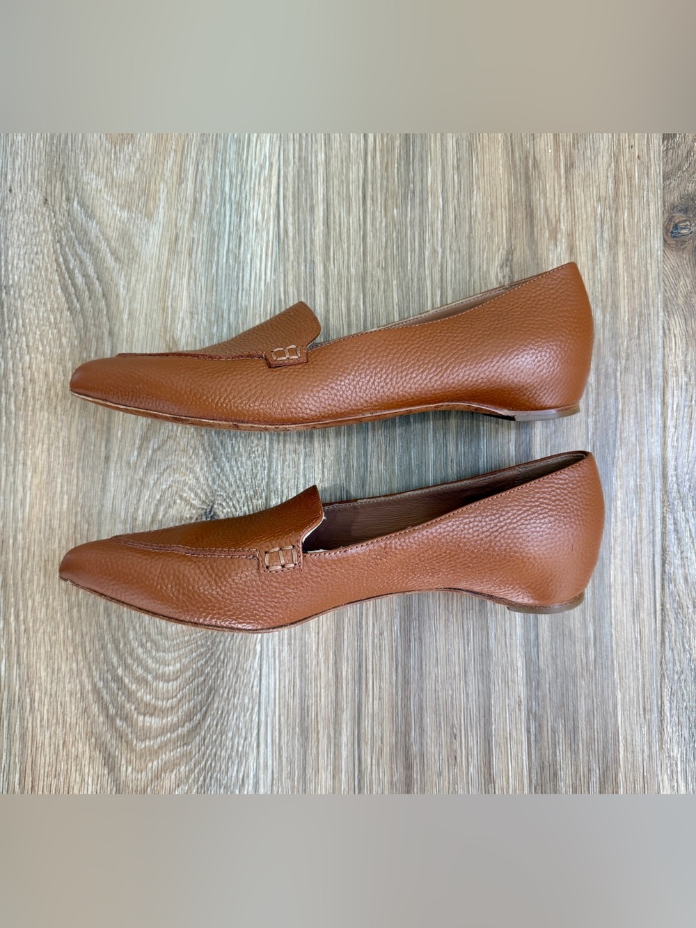 M.Gemi Brown Pebbled Leather Pointed Toe Loafer Flats Size 36 Made in Italy - Picture 5 of 8
